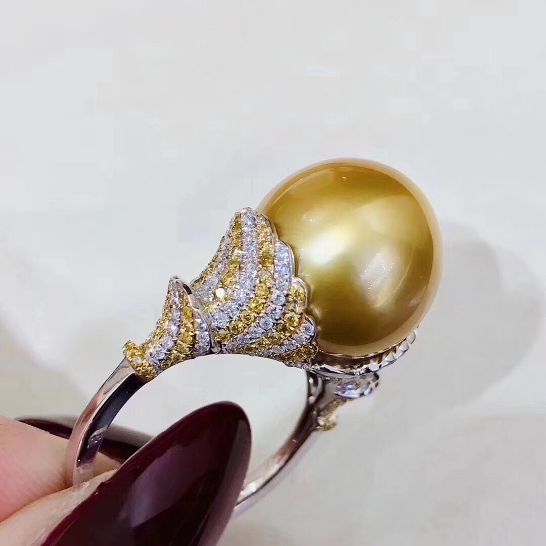 diy豪华风女神款活口珍珠指环