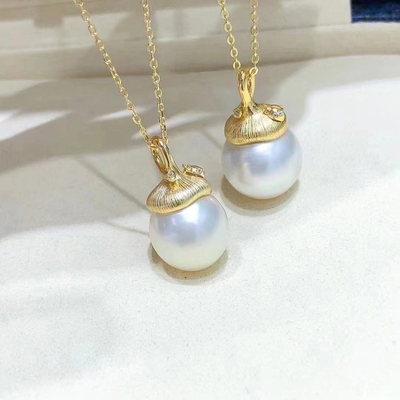 DIYs925榛果半成品女吊坠空托