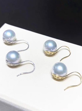 DIY手工配件 S925纯银K金版高跟鞋耳环耳勾韩版珍珠银耳饰空托女