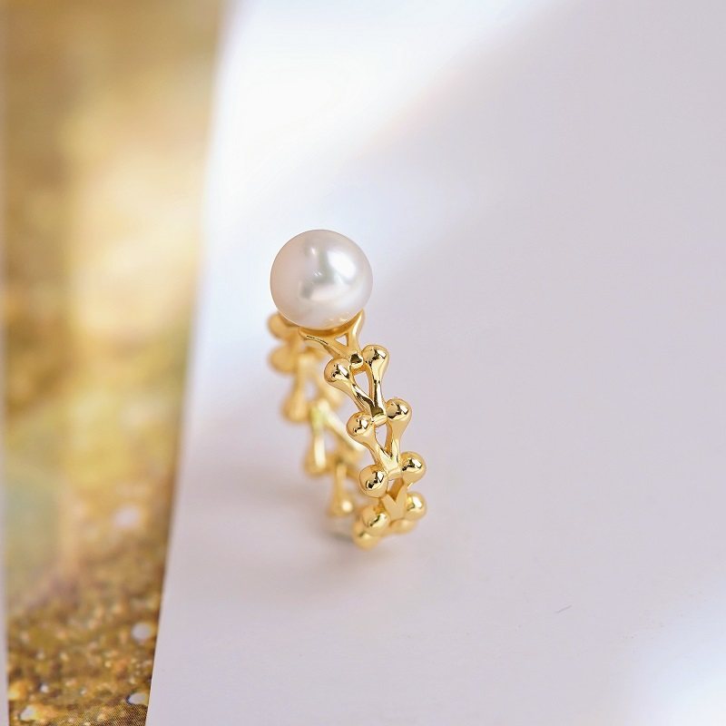 时尚个性天然戒指14K包金