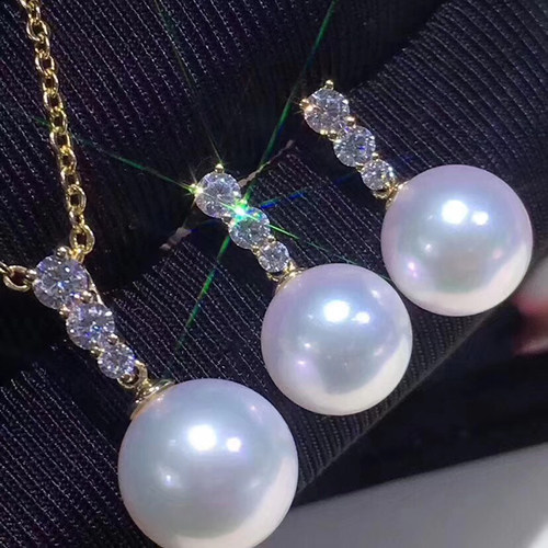 diy纯银珍珠吊坠耳钉空托