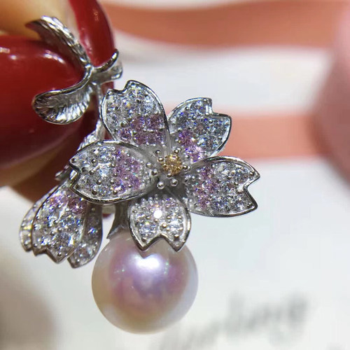 精工樱花款项链坠珍珠饰品配件