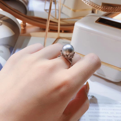 diy开口戒指可调节珍珠玉石手饰