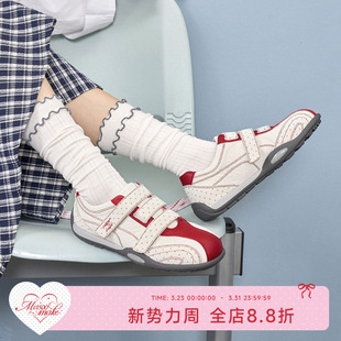 女夏季 玛速主义2026新款 百搭平底板鞋 轻便运动鞋 波点 魔术贴休闲鞋