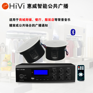 天花吸顶喇叭蓝牙迷你小功放USB播放器 TD205A吸顶套装 惠威 Hivi