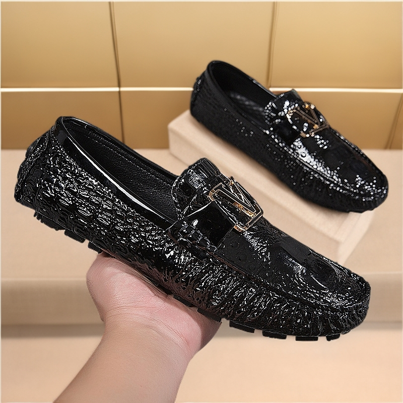 欧赤2025新款鳄鱼纹豆豆鞋