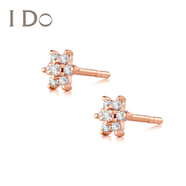 Spot I do snowflake series 18K Gold Diamond Earrings female full diamond earrings official authentic Ido