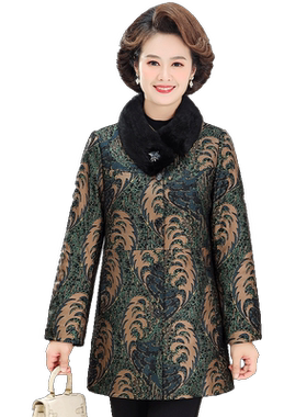 中老年人女冬季皮草外套羽绒服