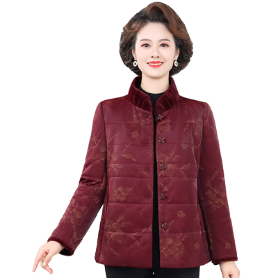 中老年人女短款棉衣外套棉袄