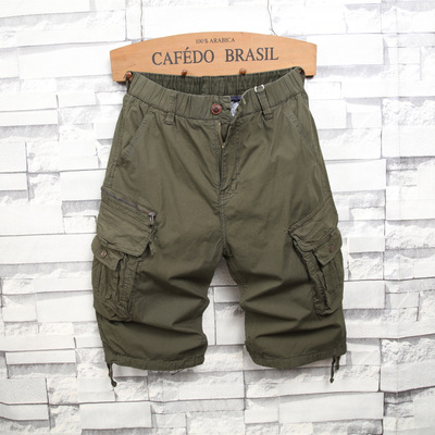 夏季薄款休闲裤男直筒工装短裤子