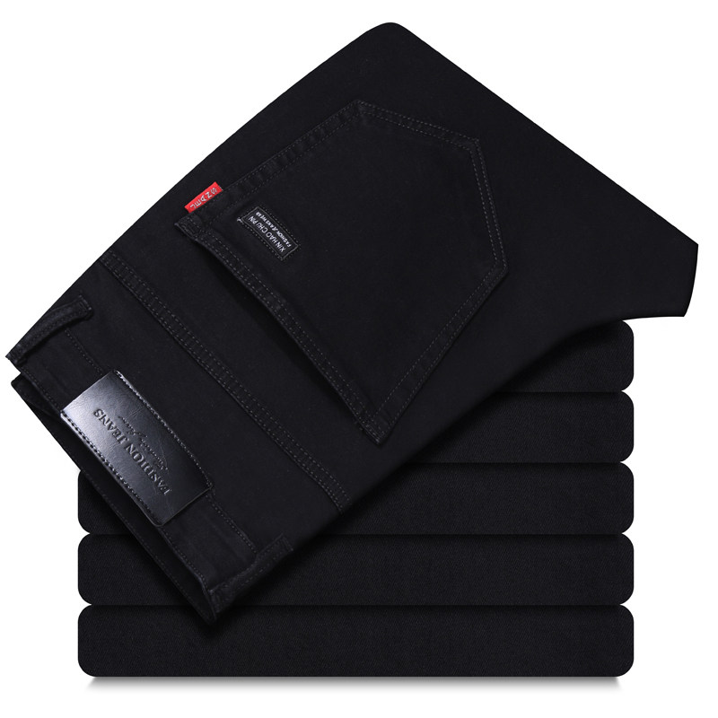 秋冬黑色牛仔裤男修身商务弹力显瘦紧身潮牌韩版潮瘦腿休闲长裤