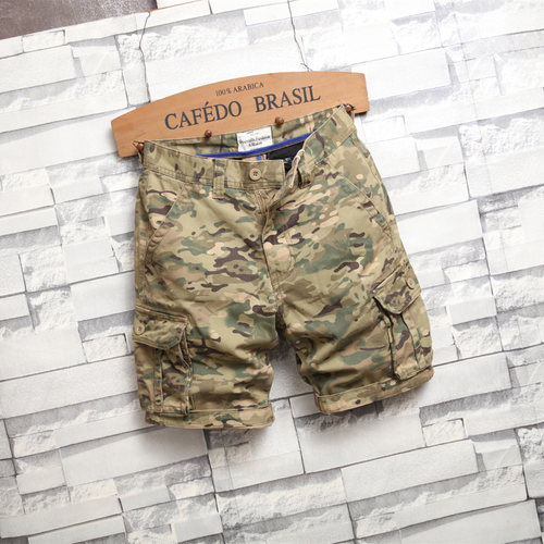 夏季迷彩休闲裤男直筒工装短裤子