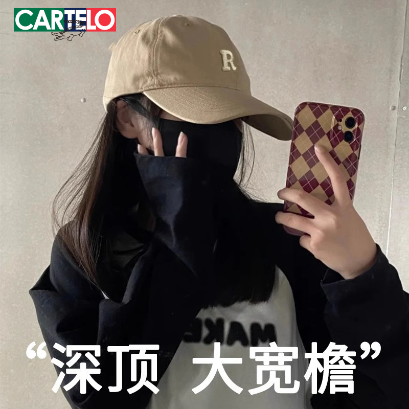 R标大头围棒球帽子女夏显脸小百搭大码鸭舌帽65cm宽檐帽子男新潮