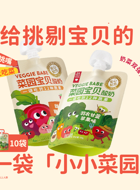 乐纯菜园宝贝儿童水果多口味酸奶零食营养果蔬低温酸奶80g*10袋