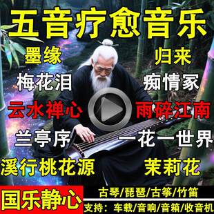 车载五音疗愈音乐u盘茶室古琴古筝轻音乐 国乐音药养心曲优盘TF卡