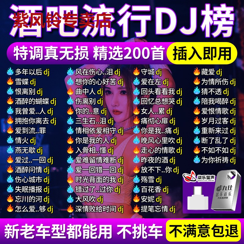 汽车载u盘酒吧夜店劲爆流行dj嗨曲歌曲无损高音质车用音乐优盘 影音电器 CD随身听 原图主图