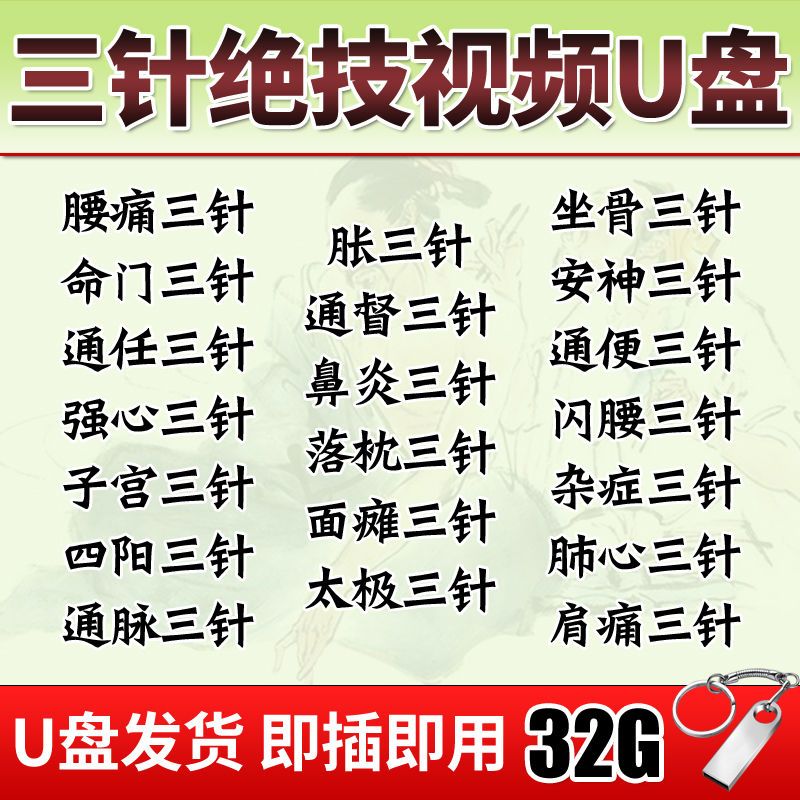 中医民间针灸自学三视频U盘