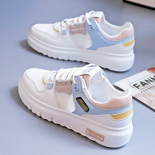 小白鞋板鞋网面透气厚底百搭女鞋