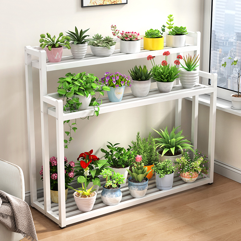 铁艺花架置物架阳台可移动落地式阶梯绿植架客厅多肉斜梯形花架子