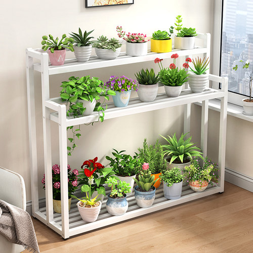 铁艺花架置物架阳台可移动落地式阶梯绿植架客厅多肉斜梯形花架子