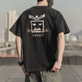 Летняя трендовая хлопковая футболка с коротким рукавом, круглый воротник