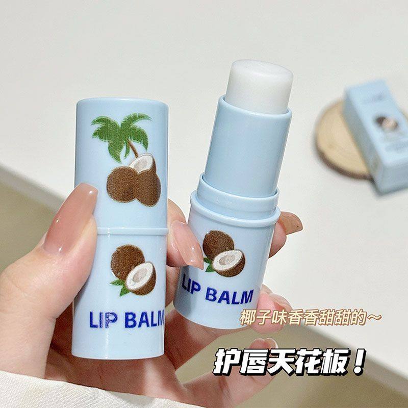 虾青素椰子润唇膏保湿滋润学生防干裂无色去死皮淡化唇纹打底口红
