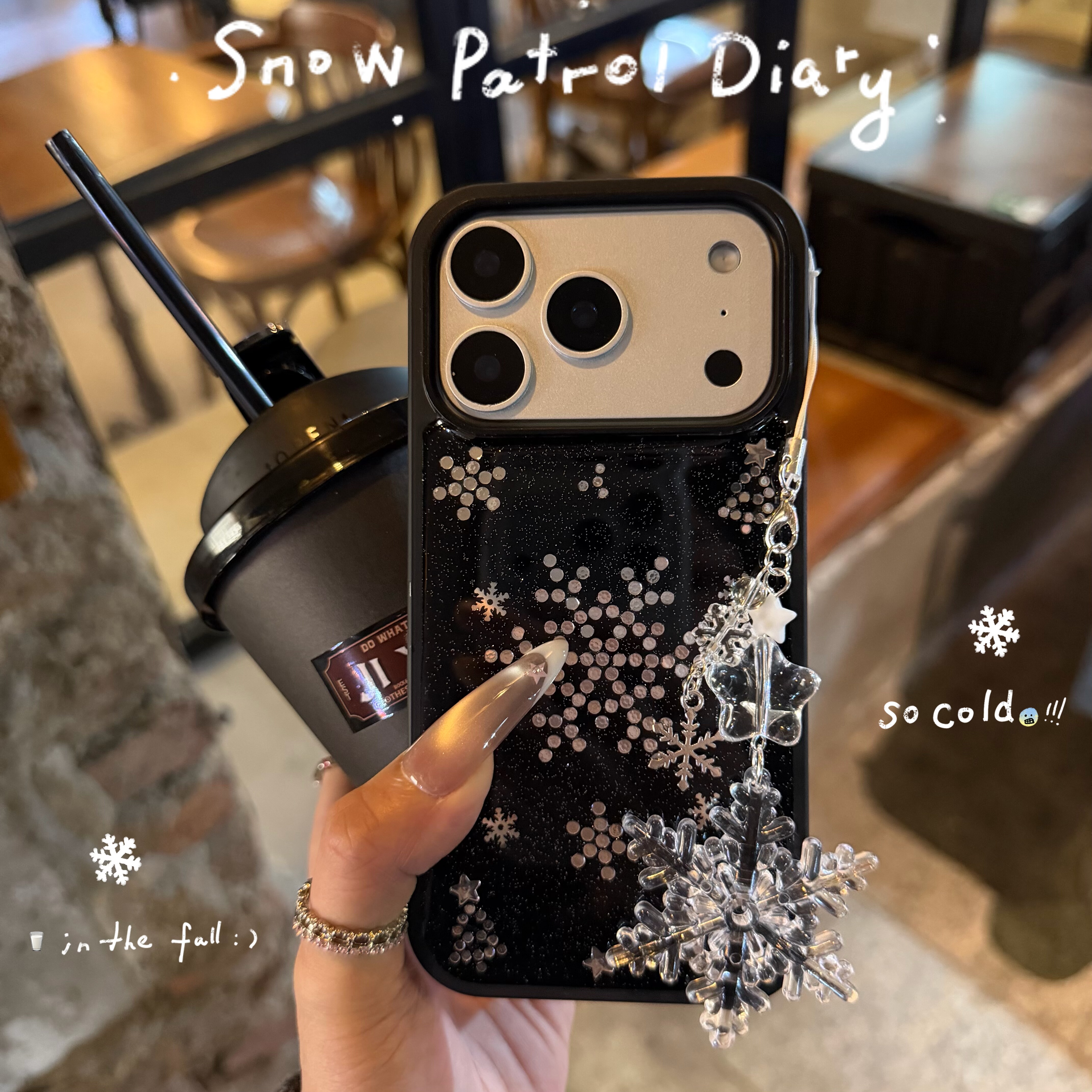 闪粉滴胶水钻雪花亮片适用苹果17promax手机壳iPhone16 15pro苹果14 13mini软壳12promax 11防摔壳16e少女韩