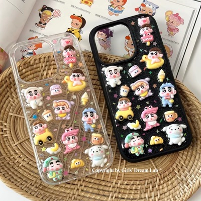 可爱立体蜡笔小新适用一加ACE3 5pro手机壳1+ACE2v滴胶1+13 12 11pro软壳1+10R 9RT保护套8T防摔ACE竞速少女