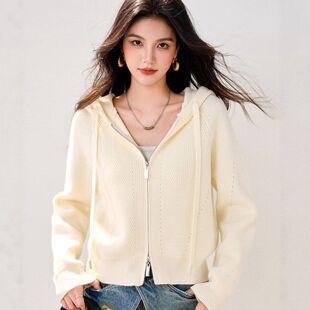 秋冬跨境通勤保暖开衫 针织毛衣长袖 G7038拉链纯色直播休闲女装