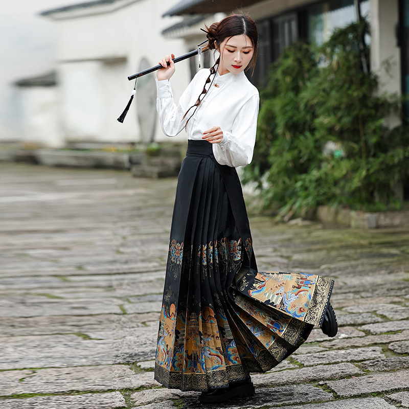 织金妆花马面裙女秋冬日常汉服