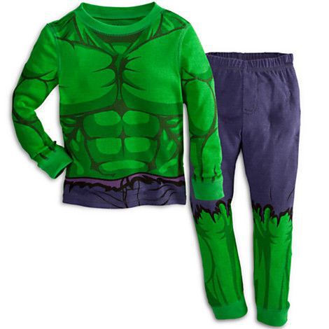 儿童绿巨人睡衣春秋长款纯棉卡通