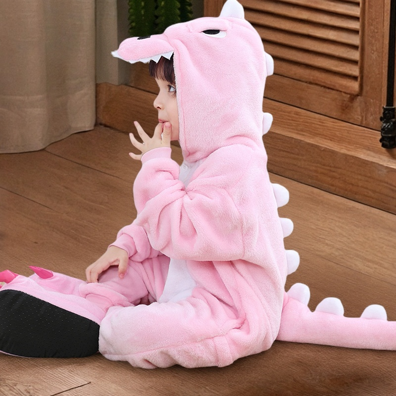 幼儿园化妆舞会动物主题服装儿童小恐龙亲子装卡通连体衣cos服冬5