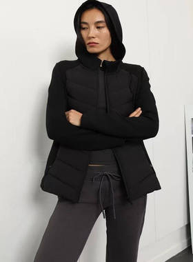 【BARRIFAIT】拼接款90白鸭绒连帽轻羽绒服