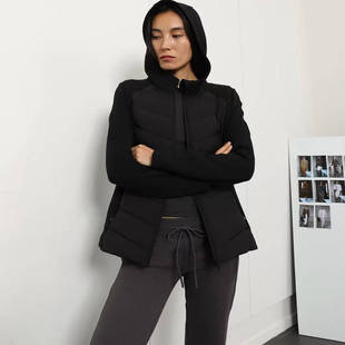 90白鸭绒连帽轻羽绒服 拼接款 BARRIFAIT