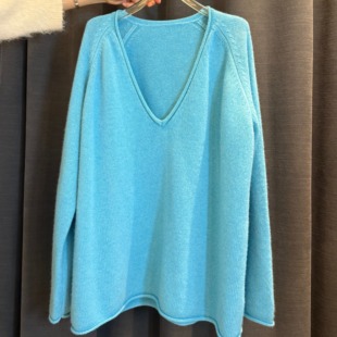 大V领纯色厚毛衣 新款 BARRIFAIT
