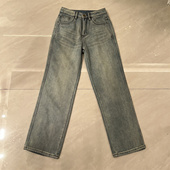 百搭时尚 BARRIFAIT 加绒加厚口袋贴标牛仔小直筒长裤