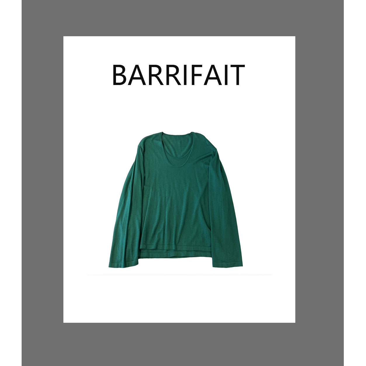 双层U圆领针织长袖毛衣上衣