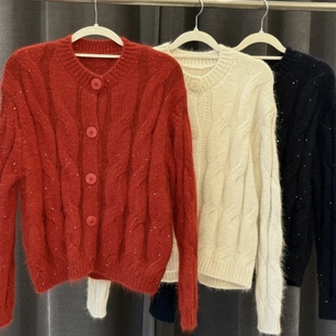 亮片麻花毛衣外套 新款 BARRIFAIT