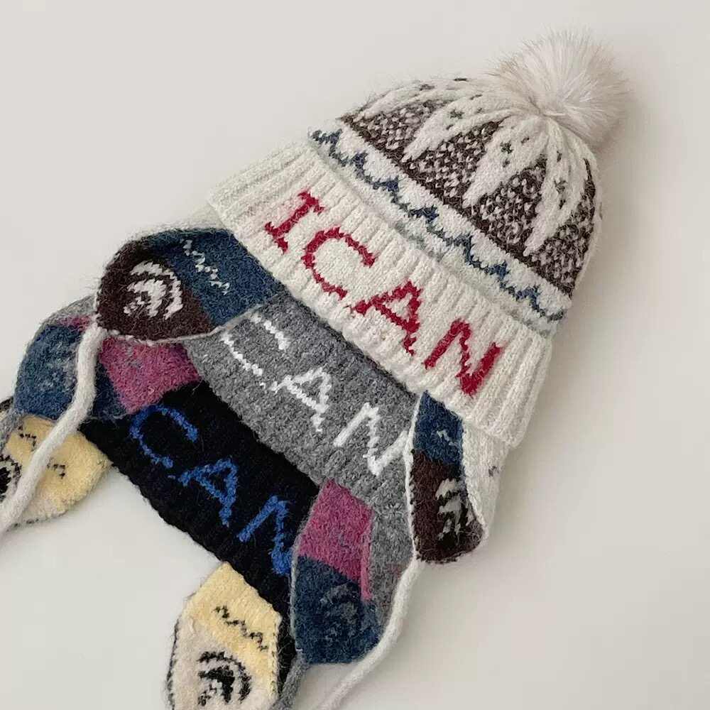 【BARRIFAIT】新款提花字母保暖护耳保帽