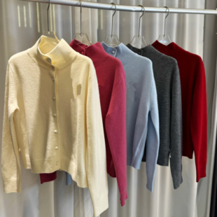 毛衣 绵羊毛半高领开衫 BARRIFAIT