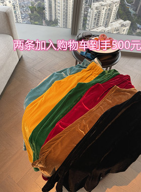 AP姐姐 街头潮搭 丝绒亮色潮搭休闲裤
