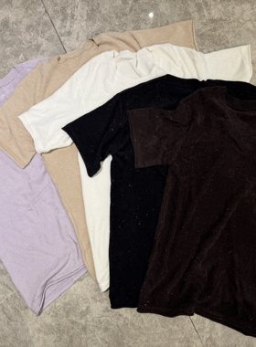 【BARRIFAIT】天鹅绒珠片圆领T恤