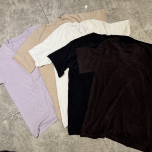 天鹅绒珠片圆领T恤 BARRIFAIT