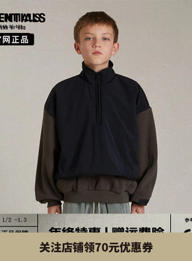 【24年新款】 Fear Of God Essentials儿童拼接高领休闲卫衣