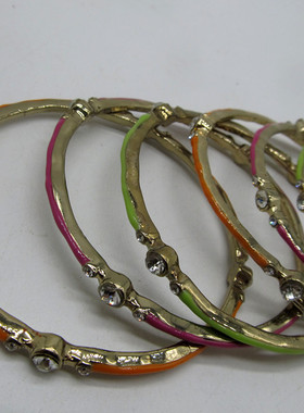 合金电镀亮钻滴油饰品手镯