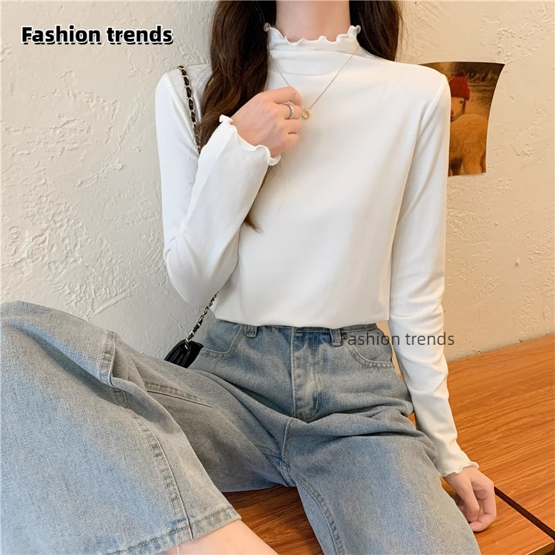 Fashion trends半高领打底衫春秋冬打底衫毛衣女修身显高显瘦_Fashion trends 潮牌_户外/登山/野营/旅行用品