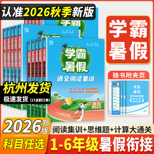 2026新版学霸暑假衔接作业小学语数全套