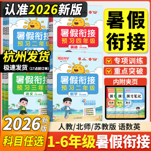 2026新版阳光同学暑假衔接作业一至六年级