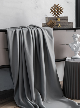 长沙窗帘上门定制测量高精密灰色遮光隔热现代简约日式简美简欧