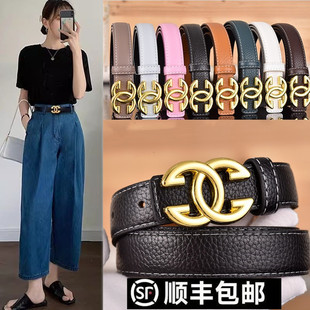 新款皮带女真皮配牛仔裤西裤女式装饰腰带女款时尚百搭裤腰带女士